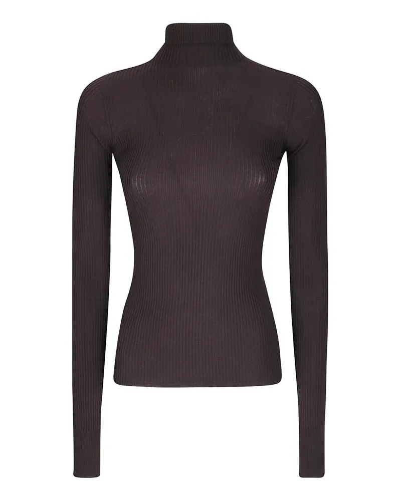 SPORTMAX Gerippter Rollkragenpullover - Braun Braun