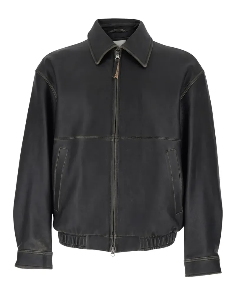Dunst zip-up leather jacket - Schwarz Schwarz