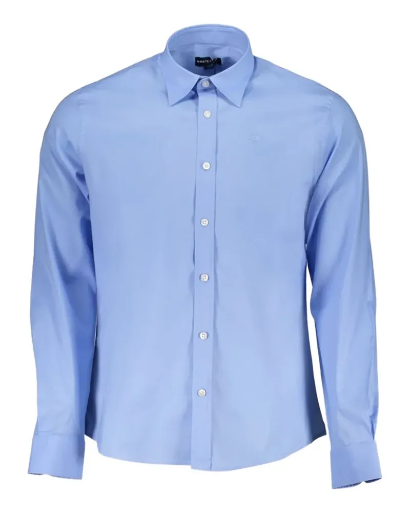 North Sails embroidered-logo poplin shirt - Blau Blau