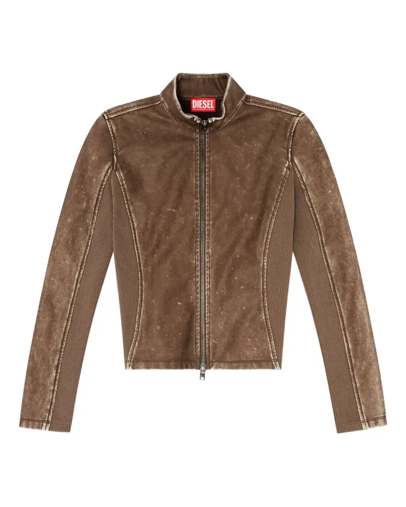 Diesel biker jacket with rib-knit inserts - Braun Braun