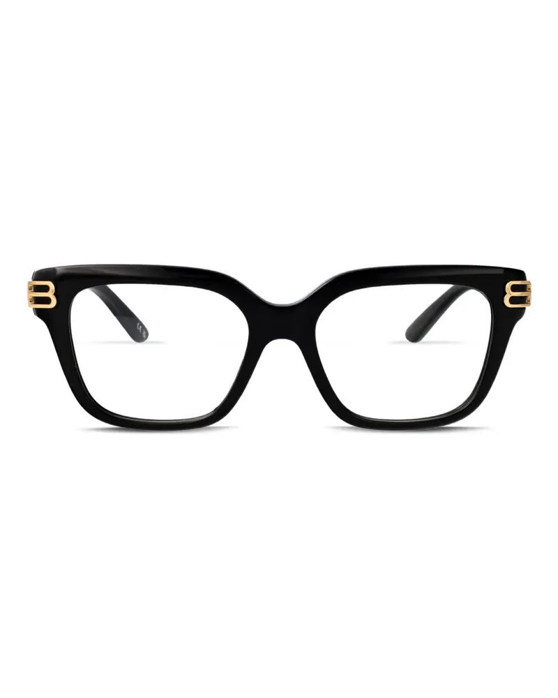 Balenciaga Eckige Brille mit Logo - Schwarz Schwarz
