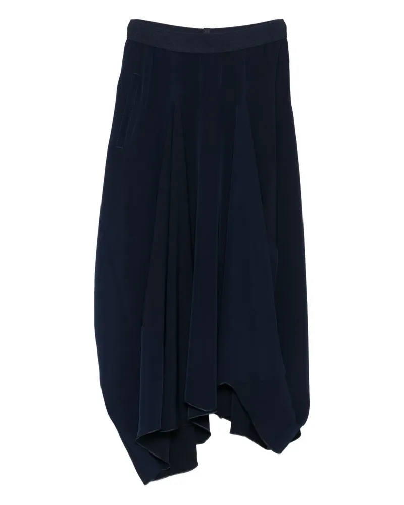 HIGH Drapierter Midirock mit elastischem Bund - Blau Blau
