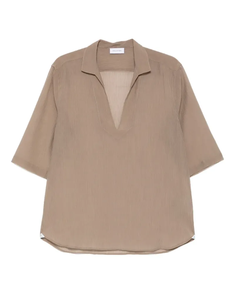 Tagliatore semi-sheer V-neck shirt - Braun Braun