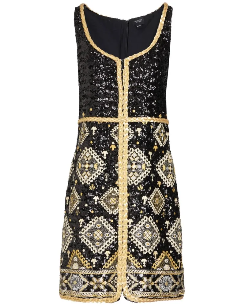 Giambattista Valli Tapisserie-print sequinned mini dress Schwarz