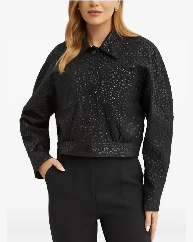 Pinko jacquard textured jacket - Schwarz Schwarz