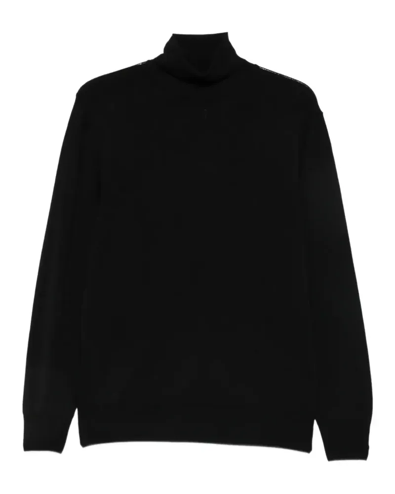 Canali Klassischer Rollkragenpullover - Schwarz Schwarz