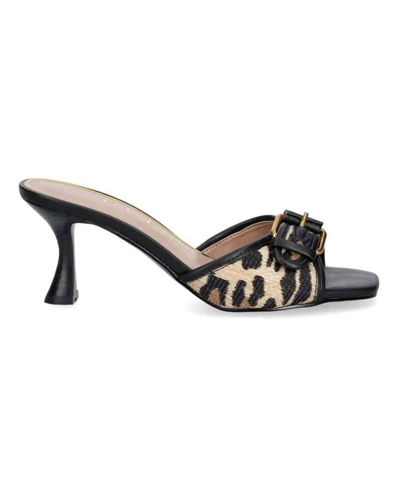 Guess Dista leopard-print buckle-detail sandals - Schwarz Schwarz
