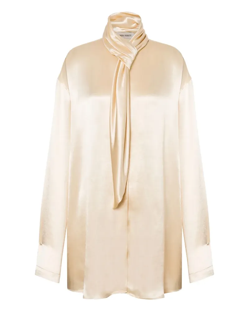 Alberta Ferretti Klassische Satinbluse - Nude Nude