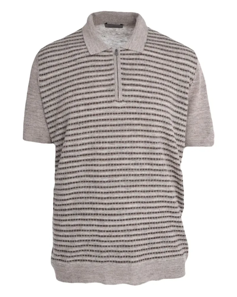 Corneliani Poloshirt mit Reißverschluss - Nude Nude