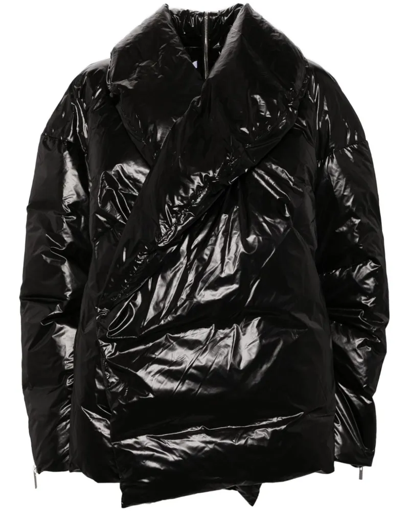 Helmut Lang Gesteppte Jacke mit Haken und Ösen - Schwarz Schwarz