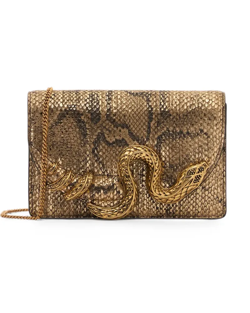 Roberto Cavalli snake-motif mini bag - Gold Gold