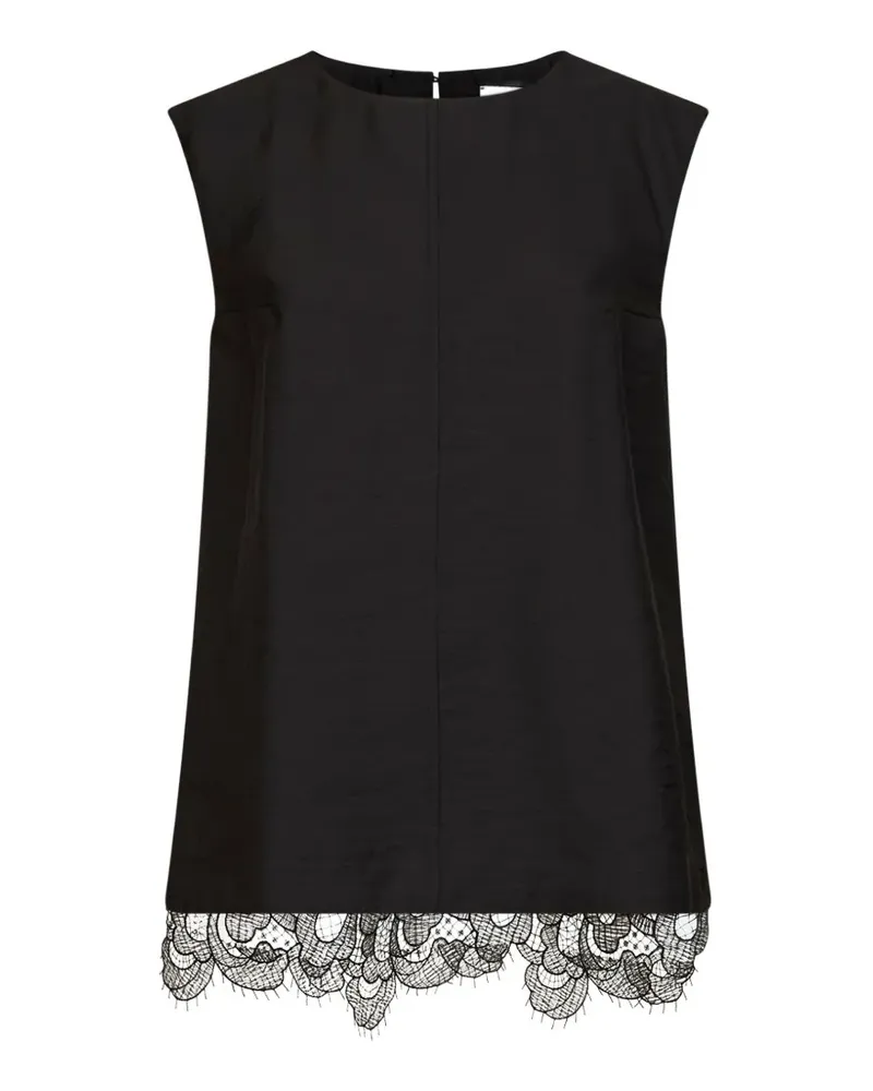 Studio Nicholson Bluse mit Spitzeneinsatz - Schwarz Schwarz