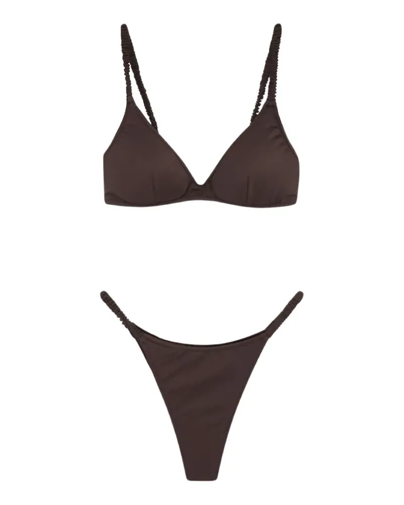 MC2 Saint Barth Moana ruched-strap bikini - Braun Braun