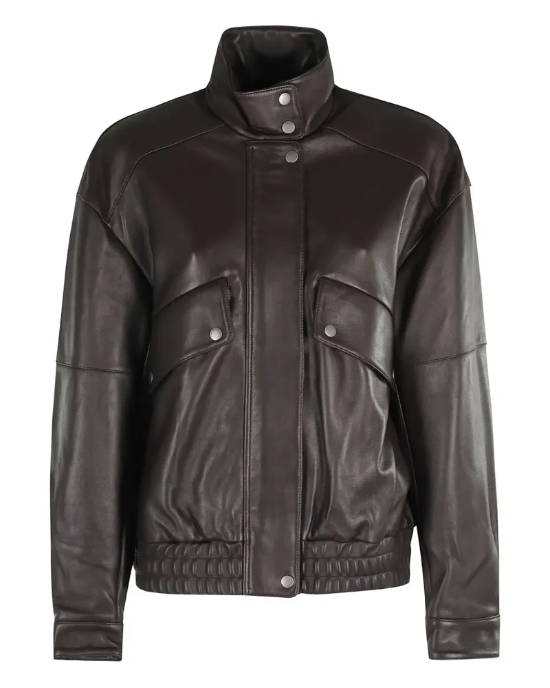Rag & Bone Aria Lederjacke mit Stehkragen - Braun Braun