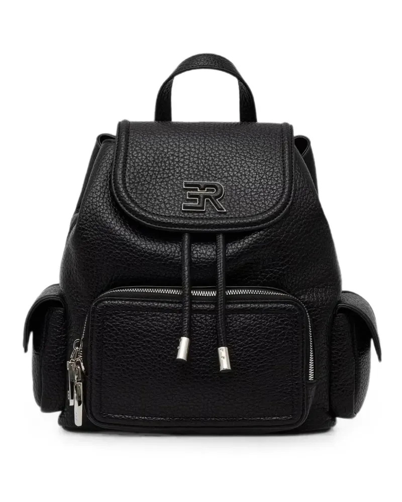 Ermanno Scervino logo-plaque pebbled backpack - Schwarz Schwarz