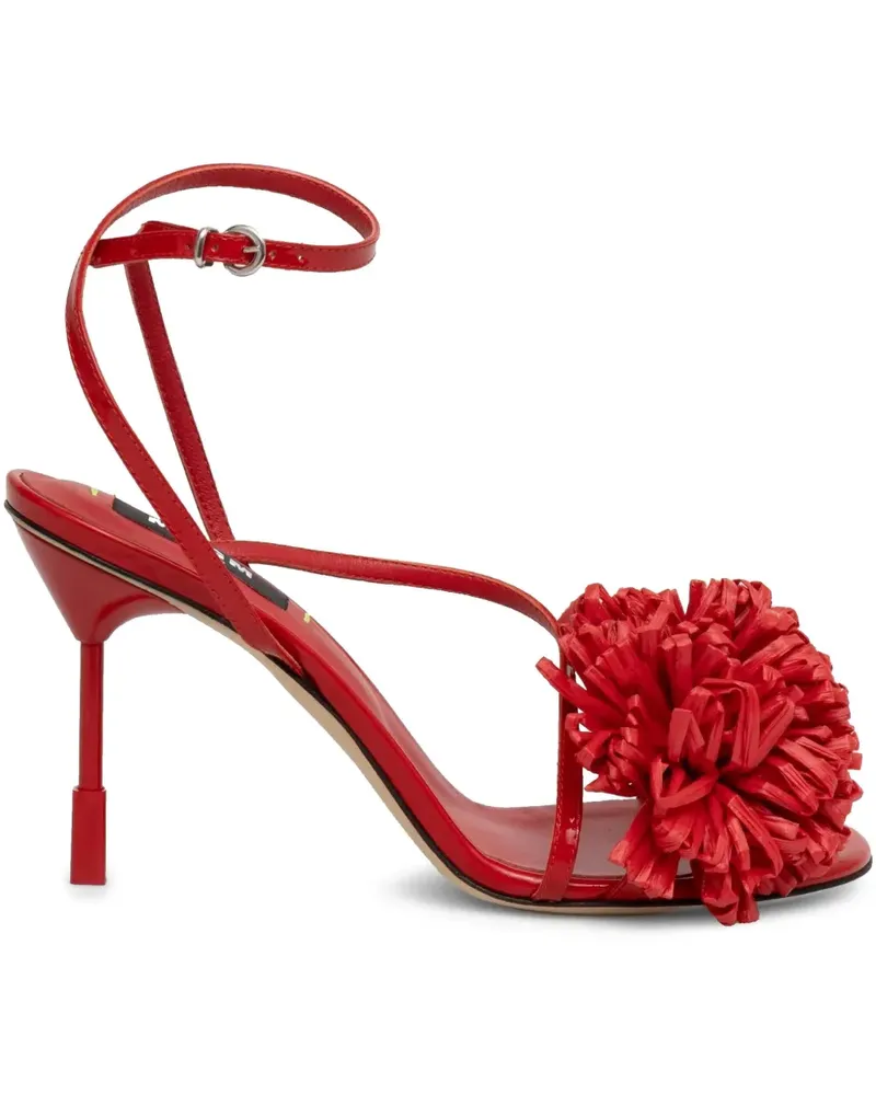 MSGM Sandalen mit Blumenapplikation 85mm - Rot Rot