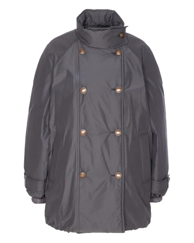 Brunello Cucinelli Doppelreihiger Mantel - Grau Grau