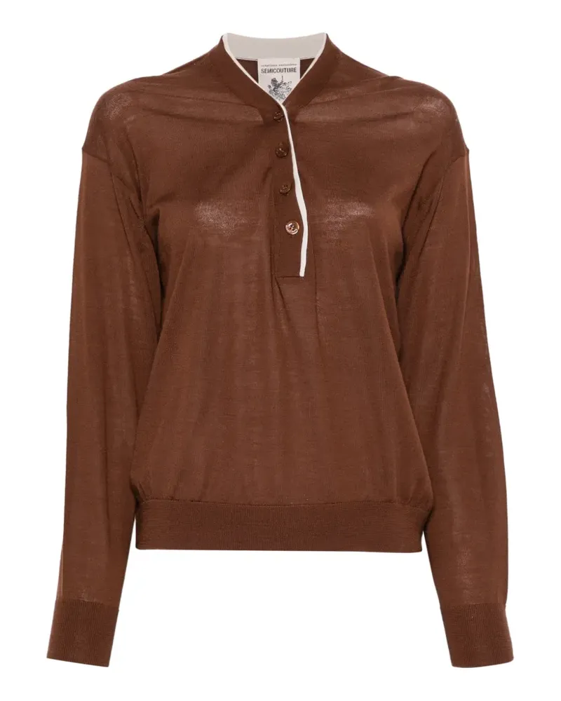 Semicouture button-fastening long-sleeve top - Braun Braun