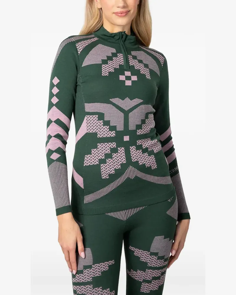 Kari Traa jacquard-knit half-zip top - Grün Grün