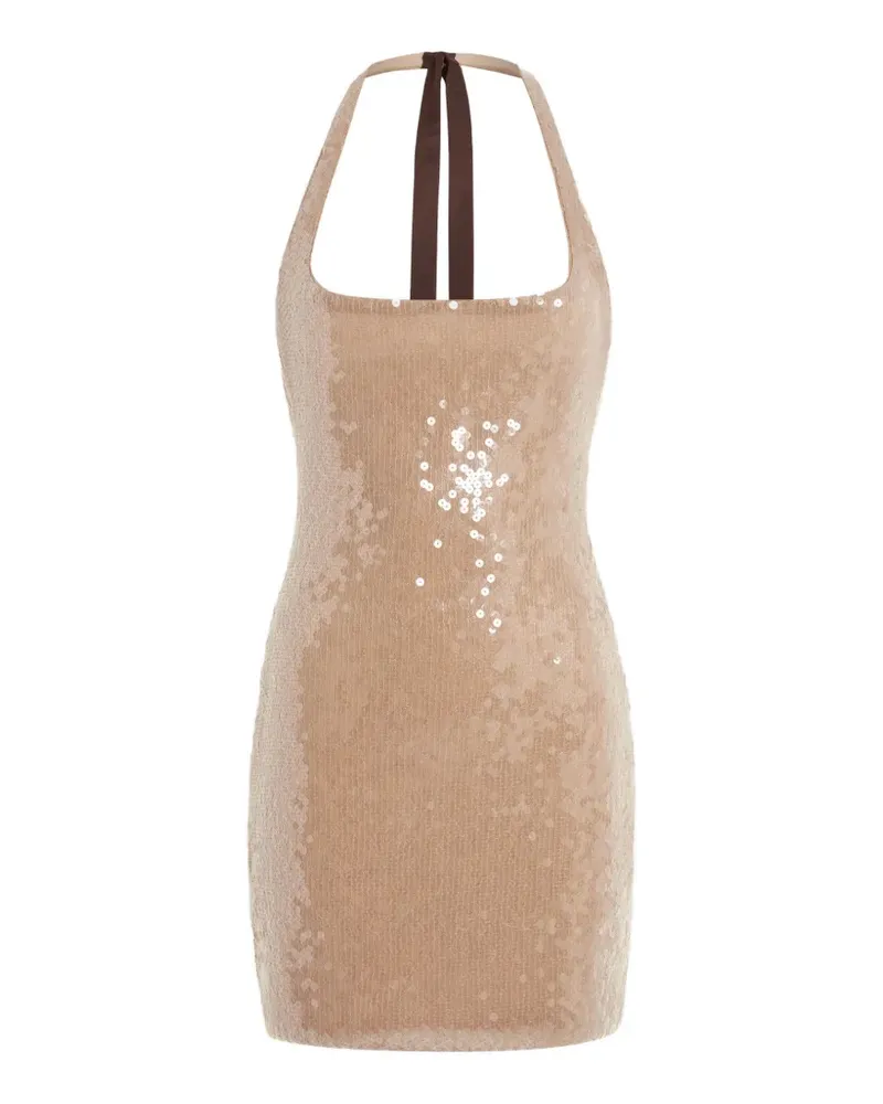 16ARLINGTON Syre Neckholder-Minikleid mit Pailletten - Nude Nude