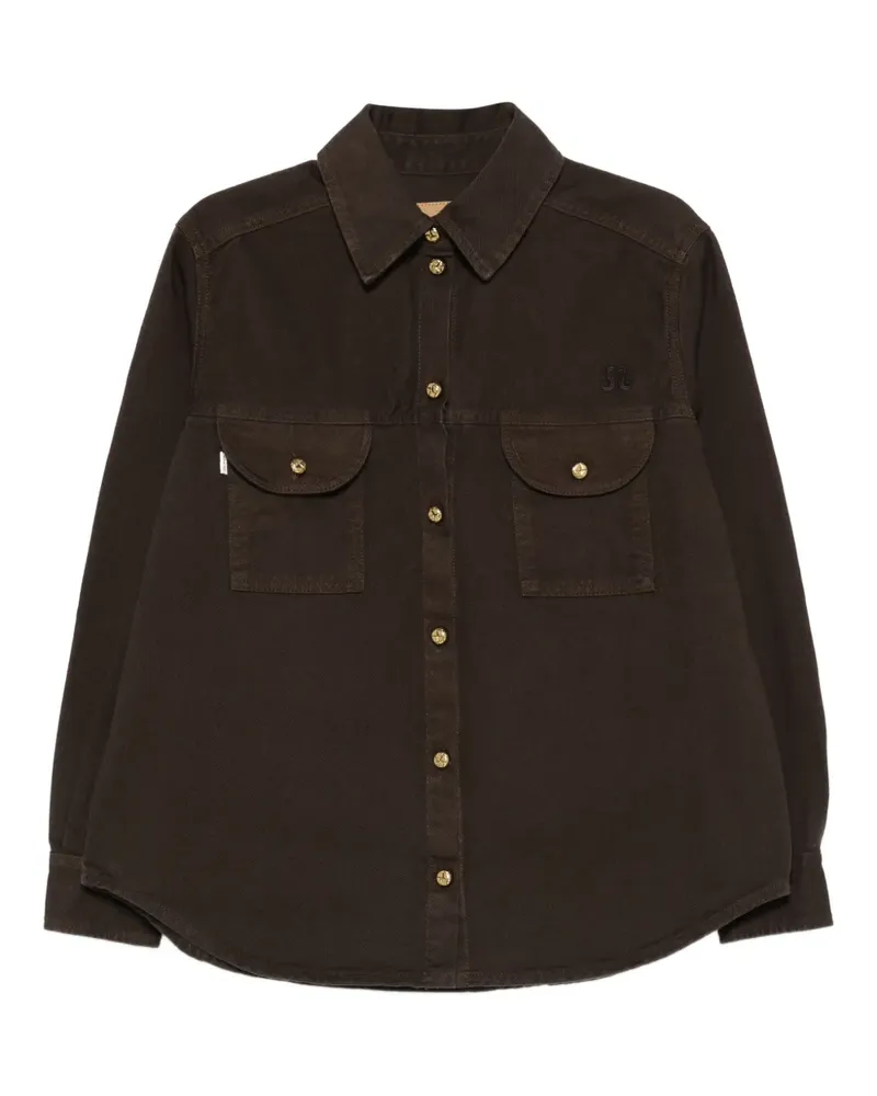 Blazé Milano Berber Button-down-Hemd mit Tasche - Braun Braun