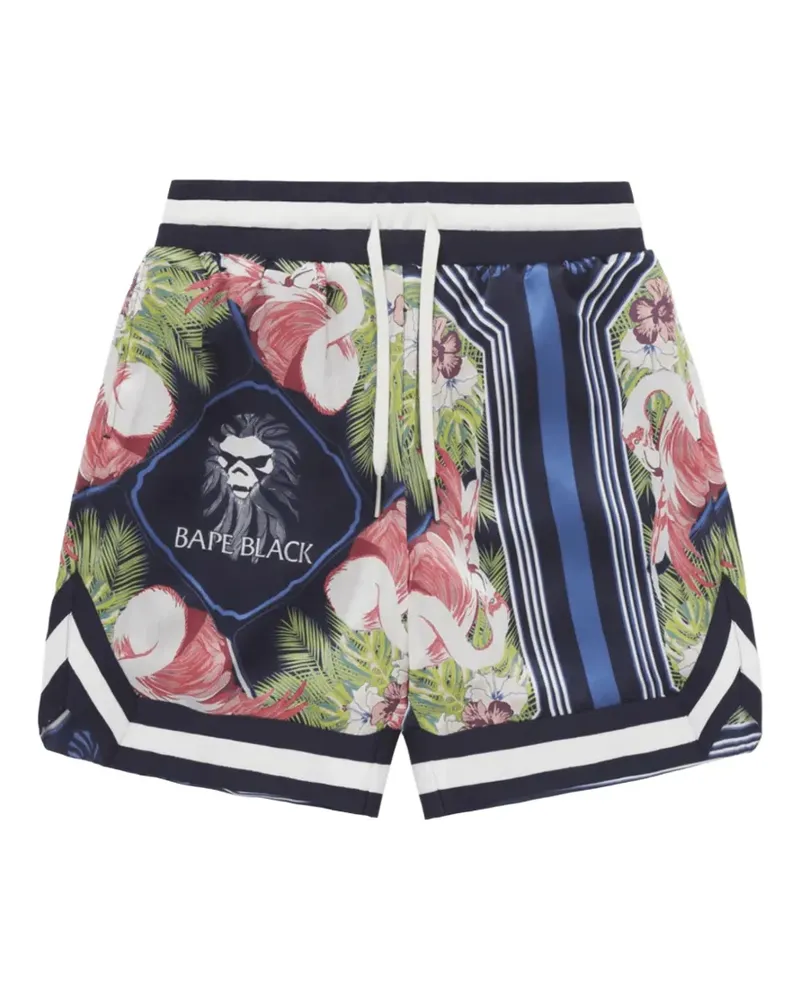 BAPE Black Label silk shorts - Blau Blau