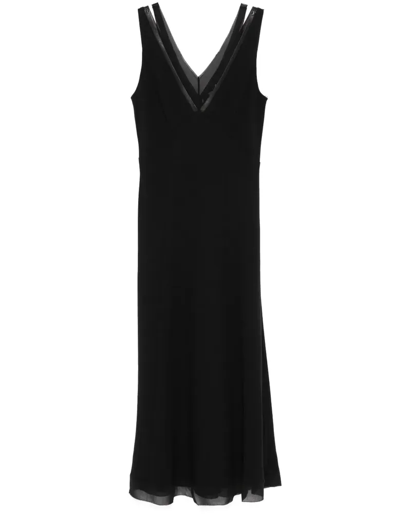 Vince Mittellanges Kreppkleid - Schwarz Schwarz