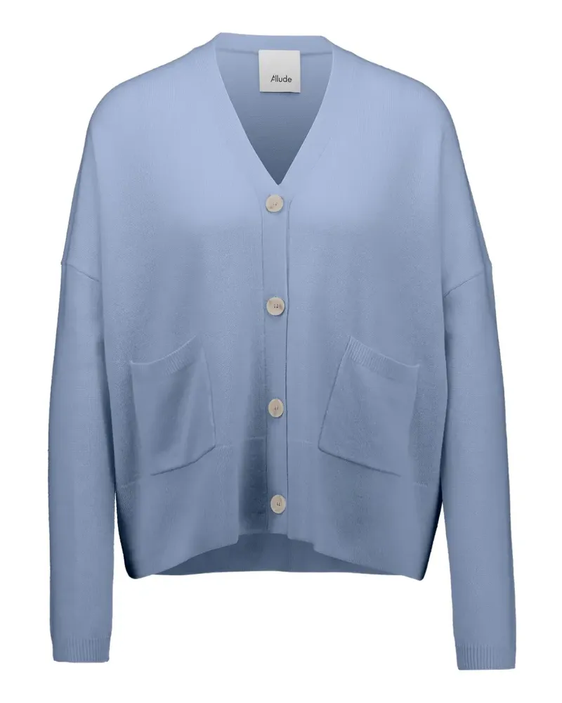 ALLUDE Cardigan mit V-Ausschnitt - Blau Blau
