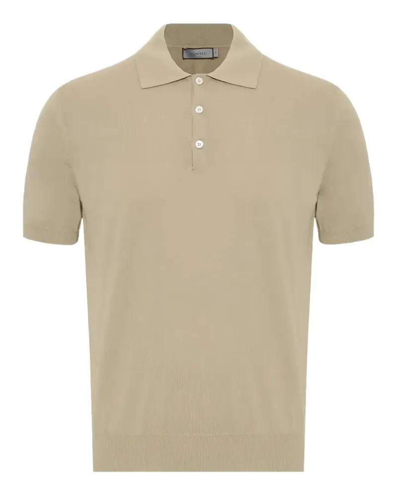 Canali Point Poloshirt - Nude Nude