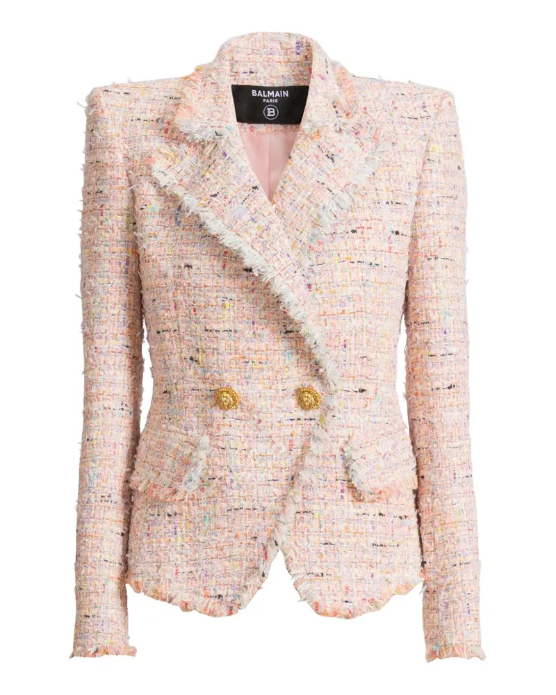 Balmain Tweed 2-Knopf-Jacke - Rosa Rosa