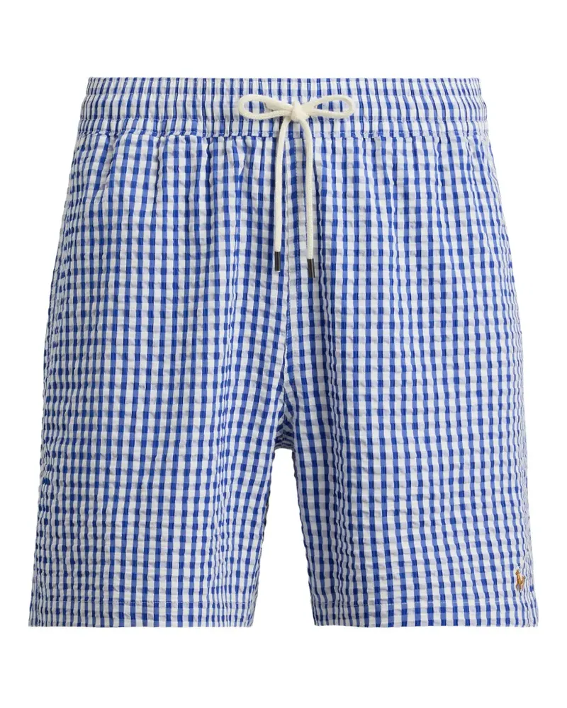 Ralph Lauren gingham drawstring swim shorts - Blau Blau