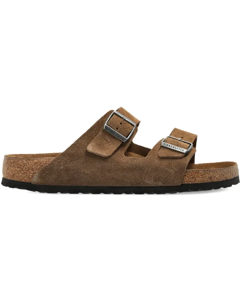 Birkenstock Arizona Wildlederpantoletten mit Schnallen - Braun Braun