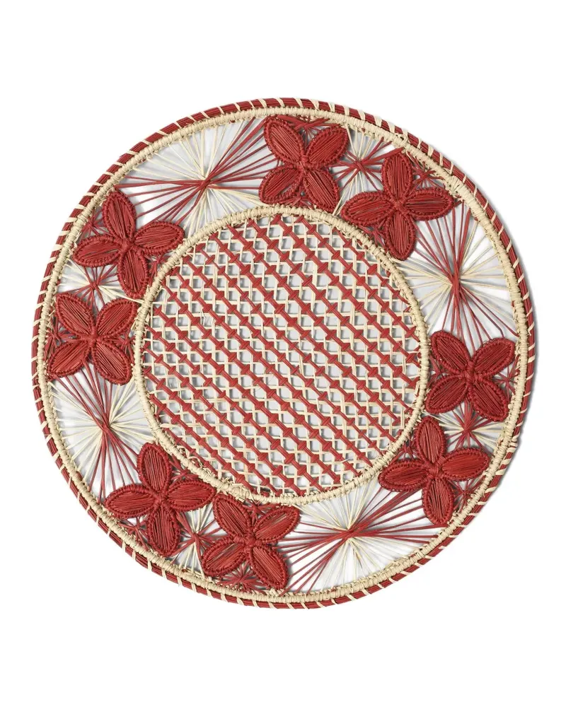 CABANA Tischset mit Blumenstickerei - Rot Rot
