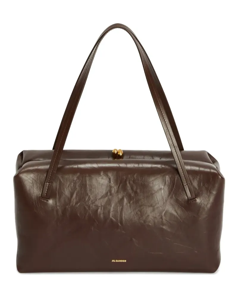 Jil Sander Metal Frame Schultertasche mit Logo-Prägung - Braun Braun