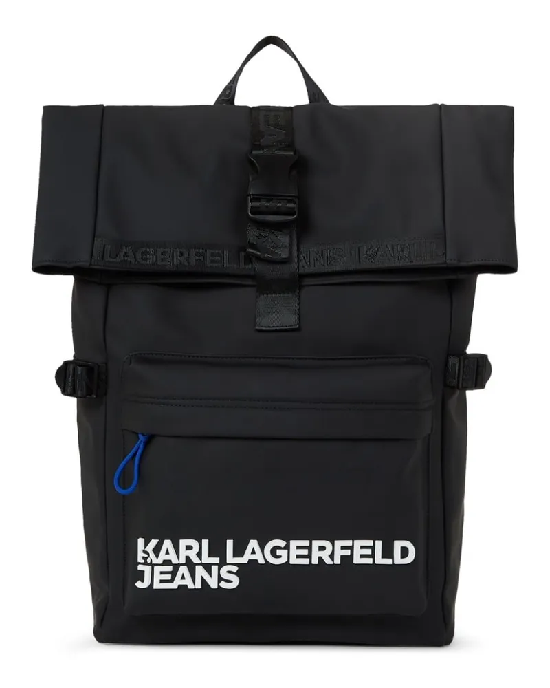 Karl Lagerfeld Logo-Rucksack mit Rollverschluss Schwarz