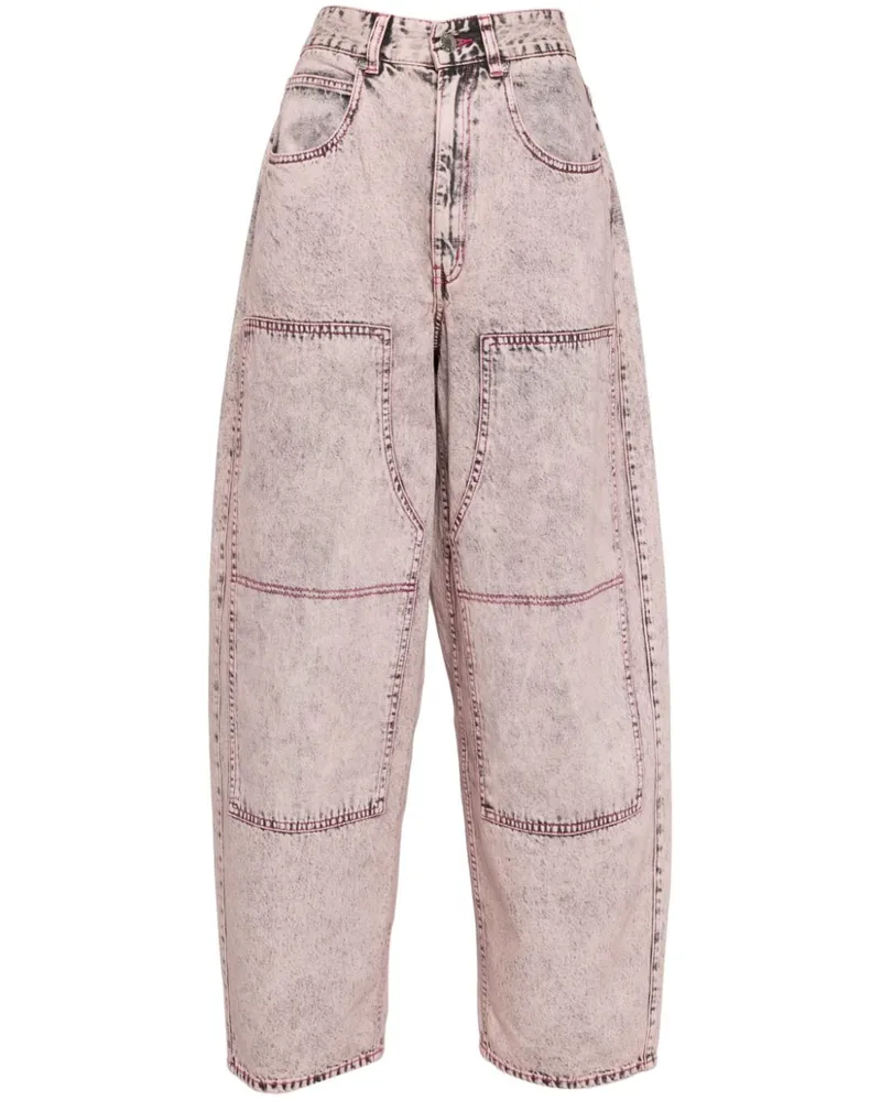 Izzue Straight-Leg-Jeans mit Einsätzen - Rosa Rosa
