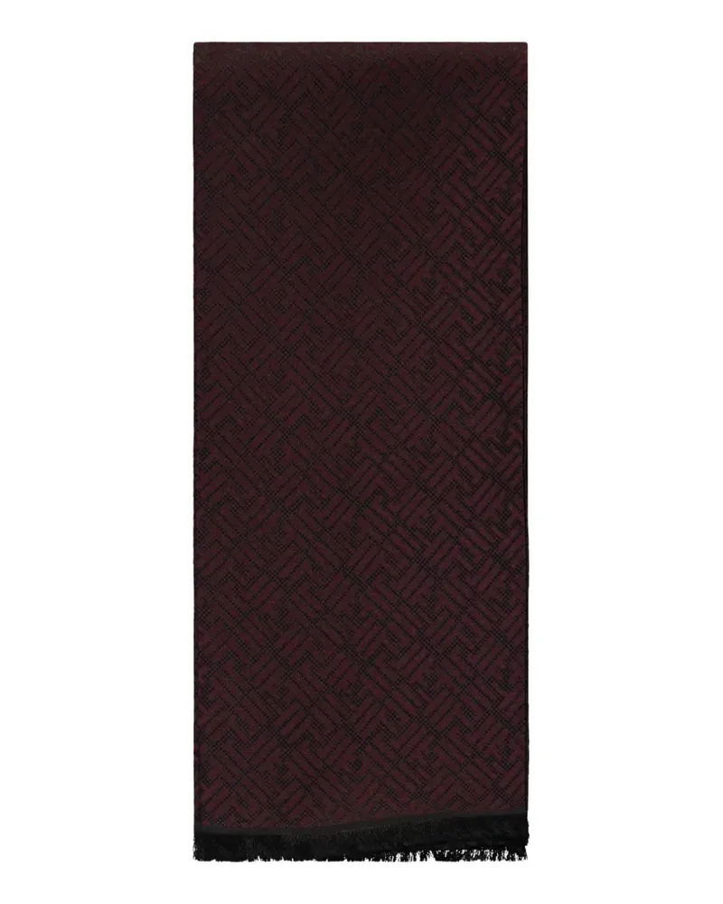 Ermenegildo Zegna geometric-pattern frayed scarf - Rot Rot