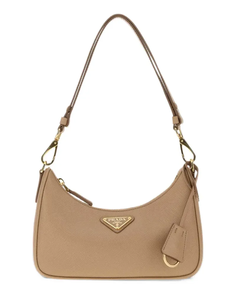 Prada beige leather mini Re-Edition shoulder bag - Nude Nude
