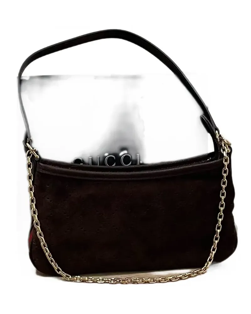 Gucci small Gossip suede chain-link tote bag - Braun Braun