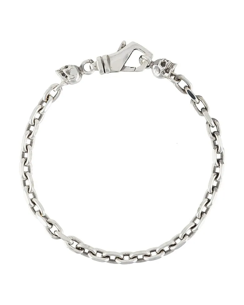 Emanuele Bicocchi Kettenarmband mit Totenköpfen - Silber Silber