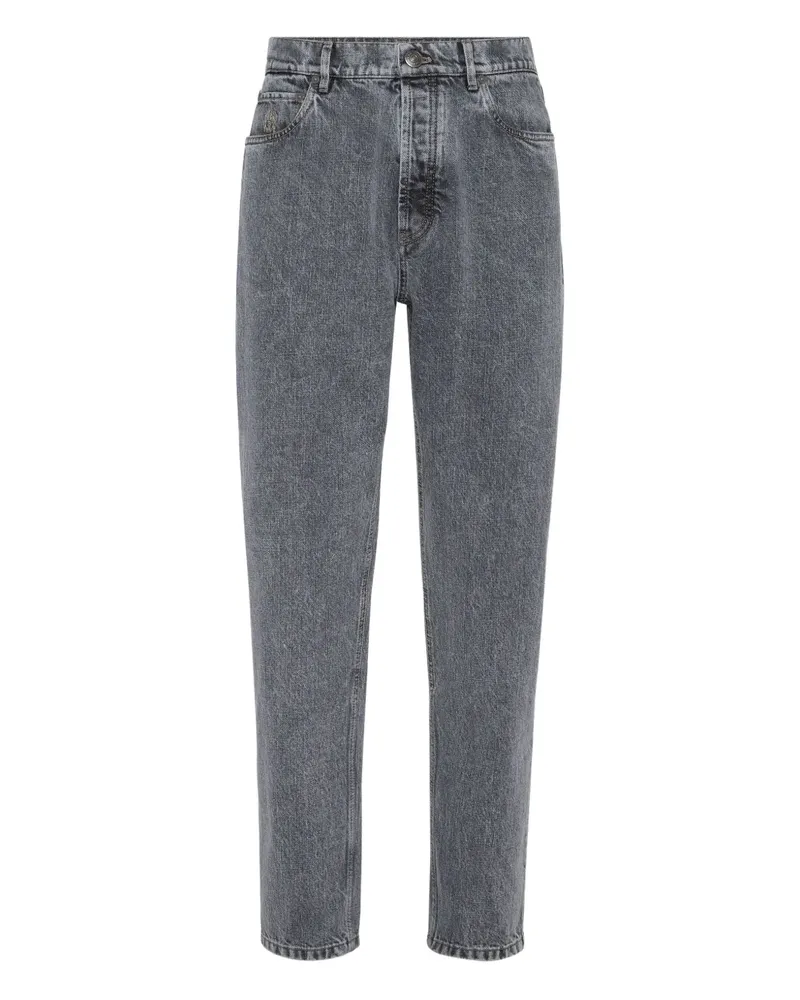 Brunello Cucinelli Jeans mit Logo-Patch - Grau Grau