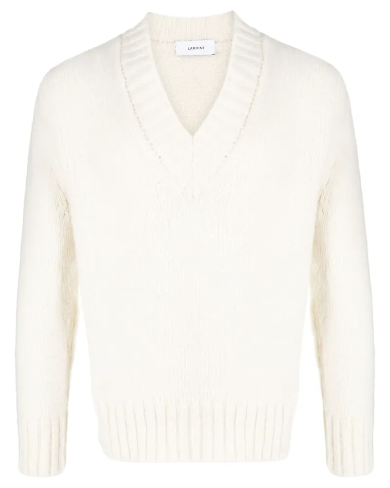 LARDINI Pullover mit V-Ausschnitt - Weiß Weiß