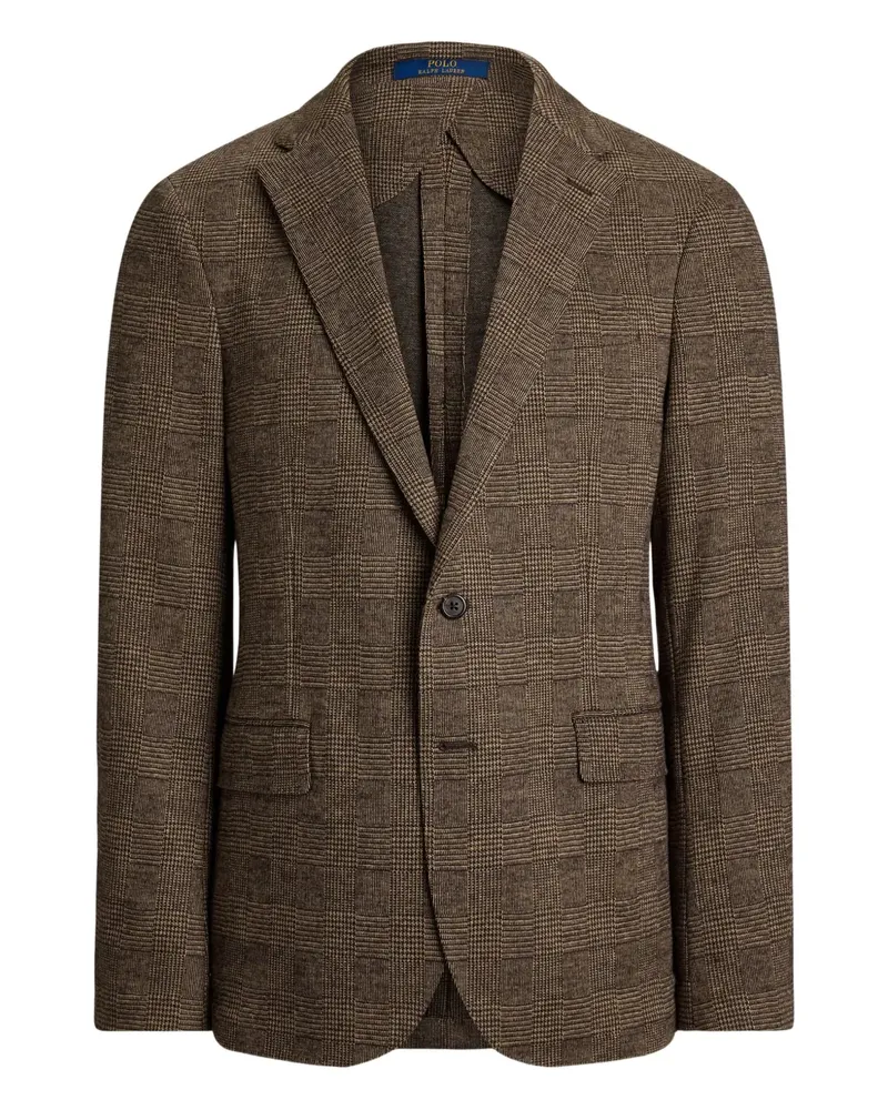 Ralph Lauren checke-pattern single-breasted blazer - Braun Braun