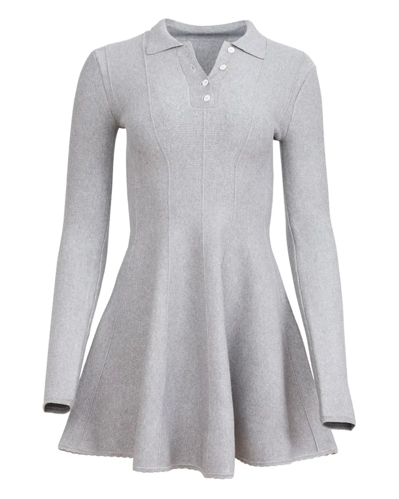Fleur Du Mal Ausgestelltes Kleid mit Henley-Kragen - Grau Grau