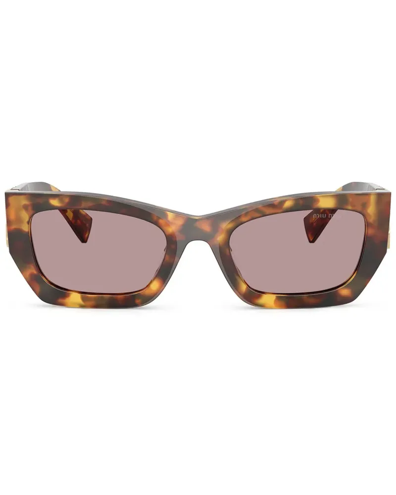 Miu Miu Sonnenbrille mit Logo - Braun Braun