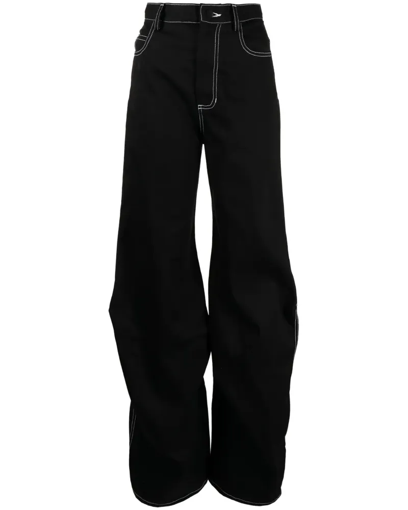 Melitta Baumeister Weite High-Waist-Jeans - Schwarz Schwarz