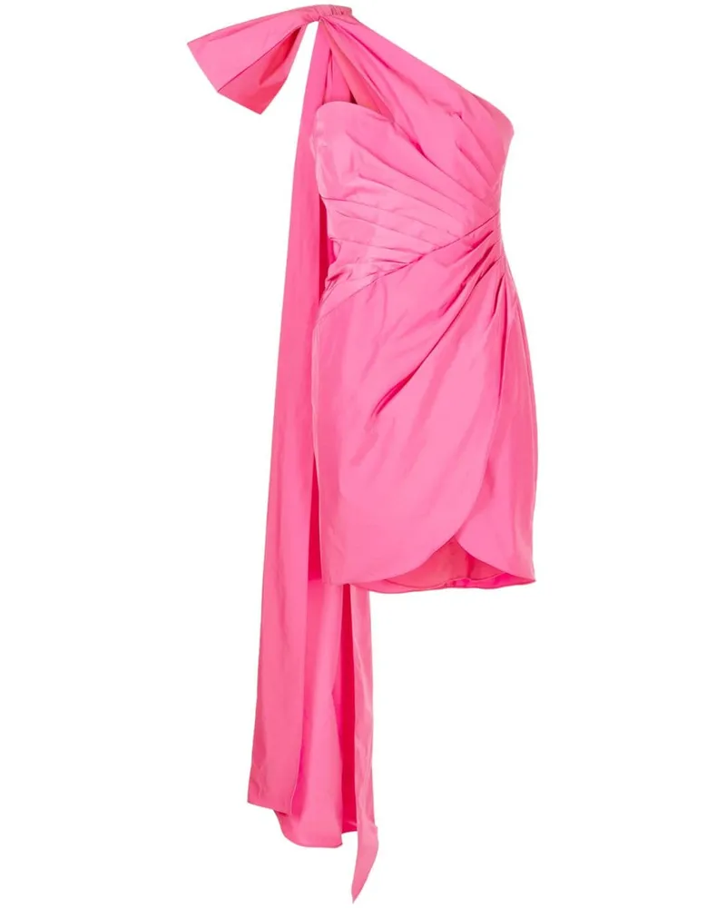 Marchesa One-Shoulder-Minikleid - Rosa Rosa