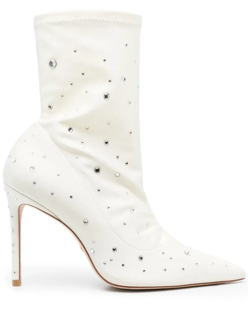 Stuart Weitzman Stiefel mit Kristallen 110mm - Weiß Weiß