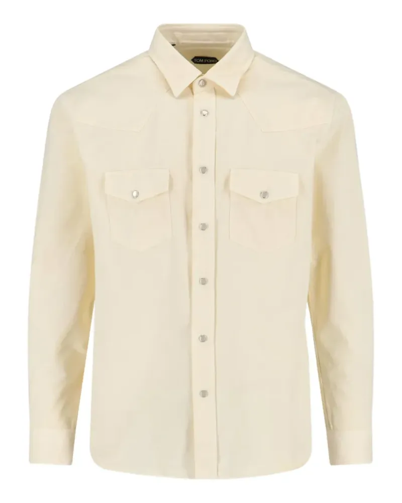 Tom Ford Hemd mit Druckknöpfen - Nude Nude