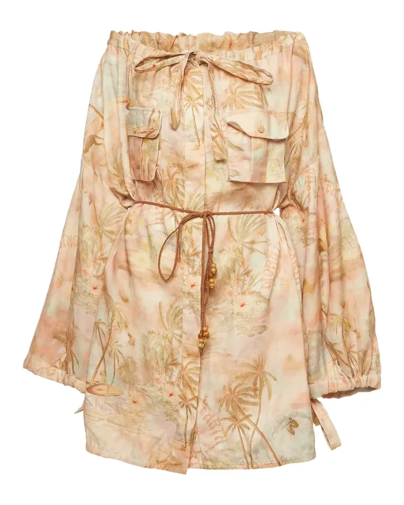 Zimmermann Illuminate Paradise-print mini dress - Rosa Rosa
